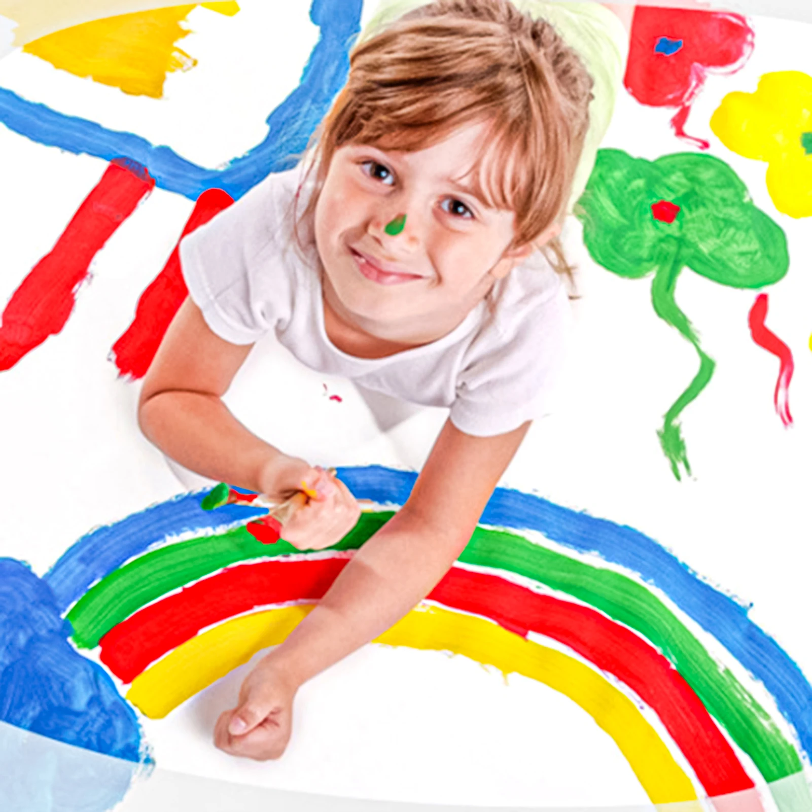 

30 Pcs/Set Sponge Children's Drawing Pen Paint Brush And Apron Diy Art Early Childhood Learning Painting Tools