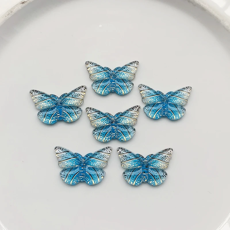 15pcs Resin 15*23mm Bling Colorful Butterflies Flatback Rhinestone 1 Hole Ornaments DIY Wedding Appliques Craft -HE21 | Дом и сад