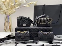 top quality 4 mini combos crossbody bags handbags luxury designer genuine leather chain caviar woc shoulder bags set