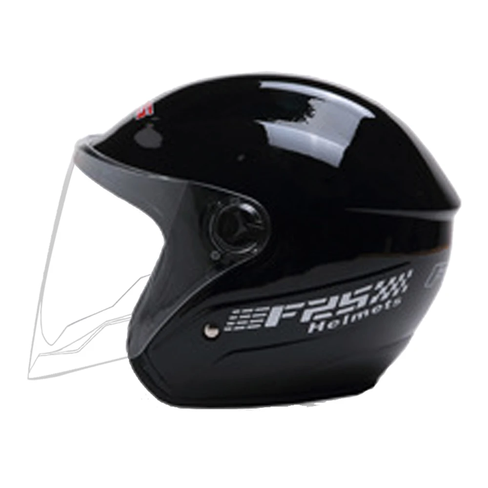 Bright Black Мотоциклетный шлем с открытым лицом Capacete Para Motocicleta шлем для скутера, гонок, мотокросса, мотошлемы Casco - Цвет: Bright Black