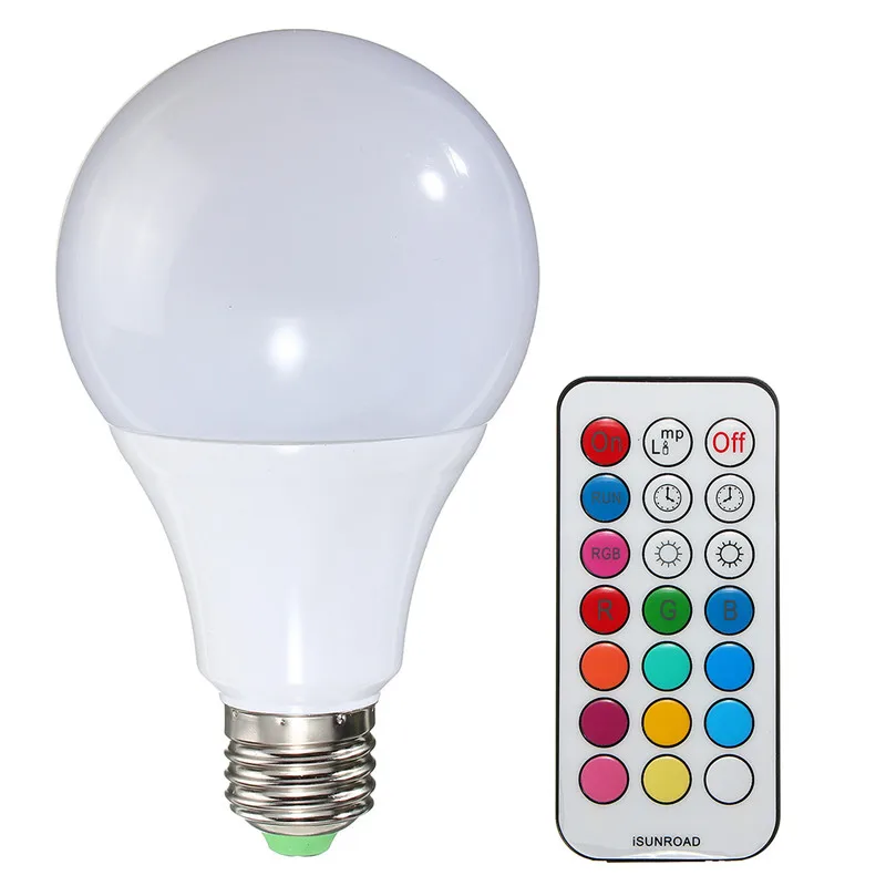 E27/B22 RGB Светодиодная лампа с регулируемой яркостью 10 Вт AC85-265V Беспроводная