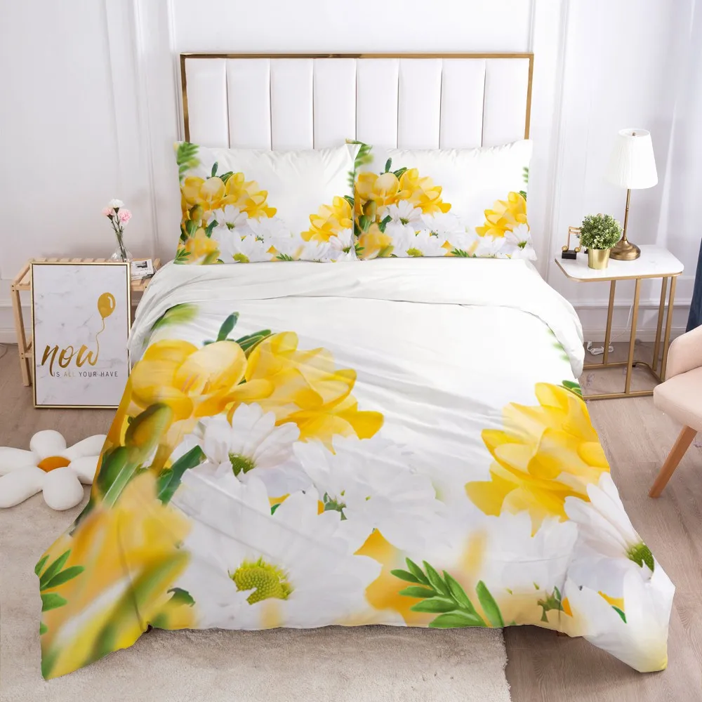 

3D Flowers Design Duvet/Quilt Cover Set Bed Linen Quilt Covers Pillowslips 173*230 230*230 265*230 Size Plum Blossom Bedclothes