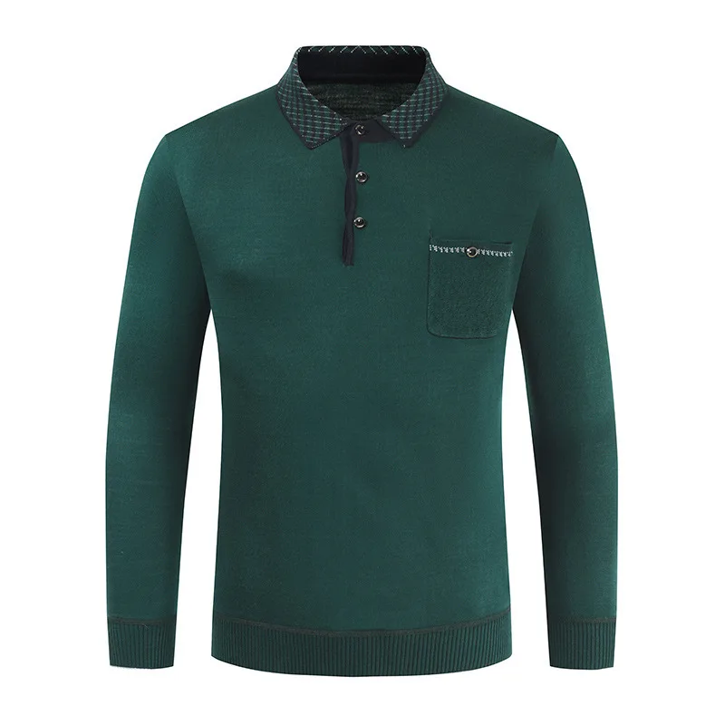 

2021 Trend of Korean Men's T-shirt Autumn and Winter New Men's Shirt Personality Tees Lapel Polo Shirts