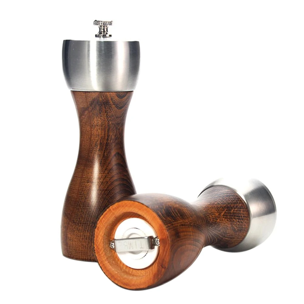 8 дюймов ручная мельница для перца регулируемая деревянная специй твердая