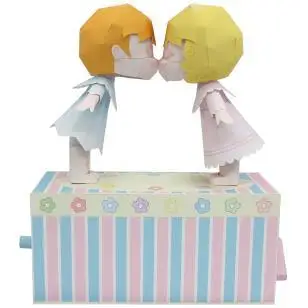 3D бумажная модель для поцелуев мультяшная Бумажная сделай сам ручная работа