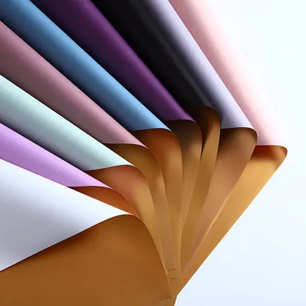 20 hojas de papel de envolver flores de lujo, de doble cara, Color dorado, resistente al agua, florister&iacute;a-3