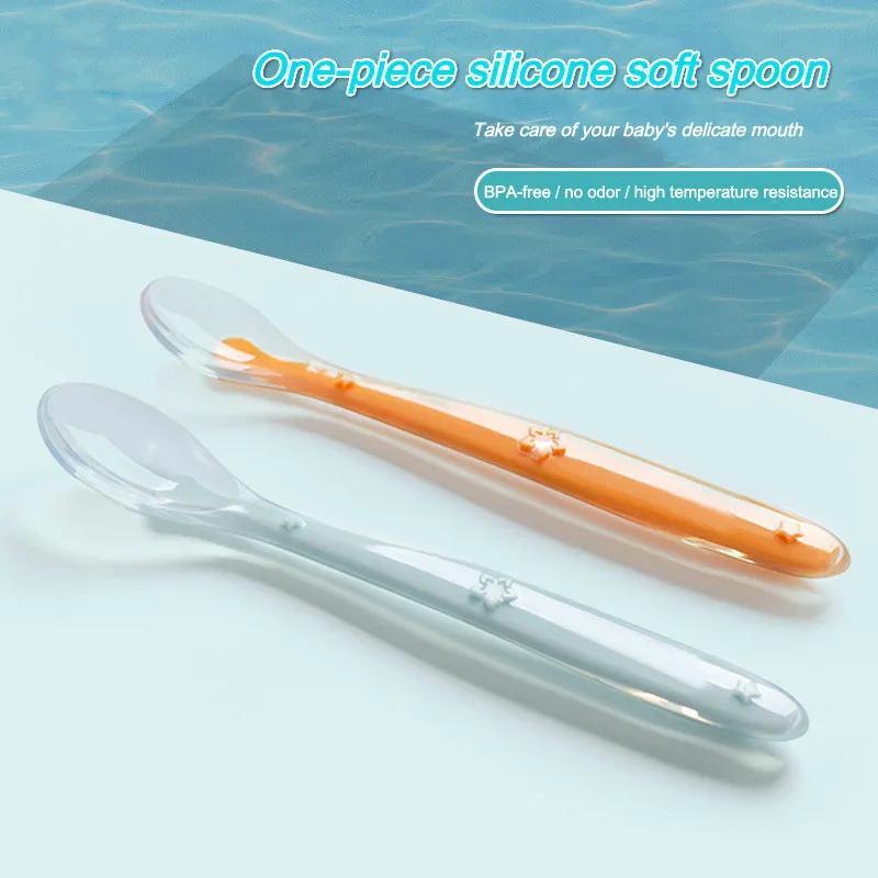 Силиконовая ложка для кормления звездочка ребенка маленькая