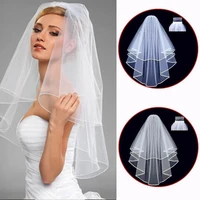 short fashion wedding veil two layer bride headdress white ivory simple bridal veil with comb wedding accessories