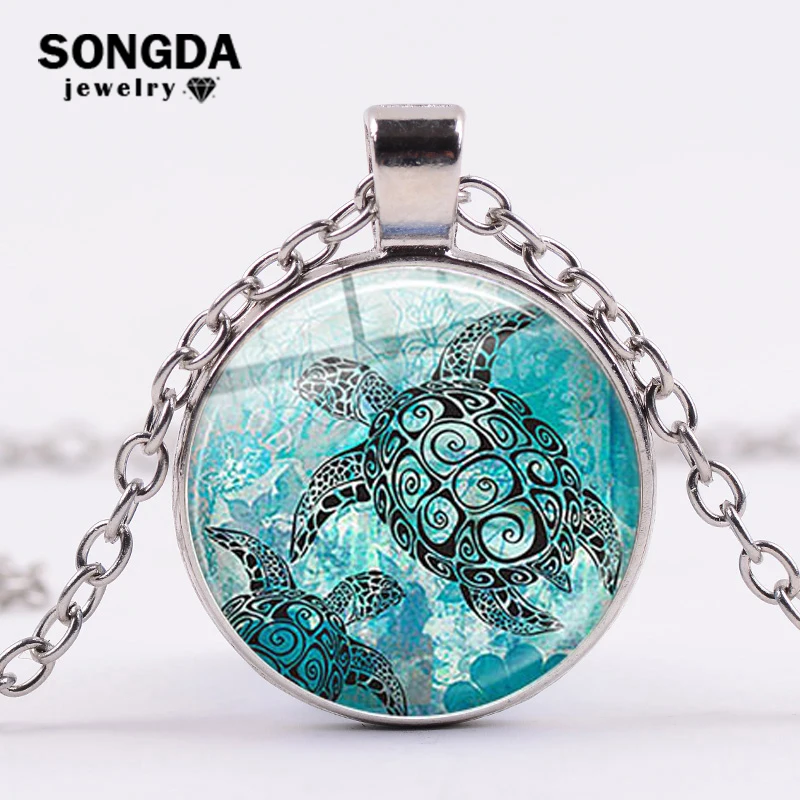 SONGDA море ожерелье с черепашкой морскую тематику Дельфин Морская звезда голубое