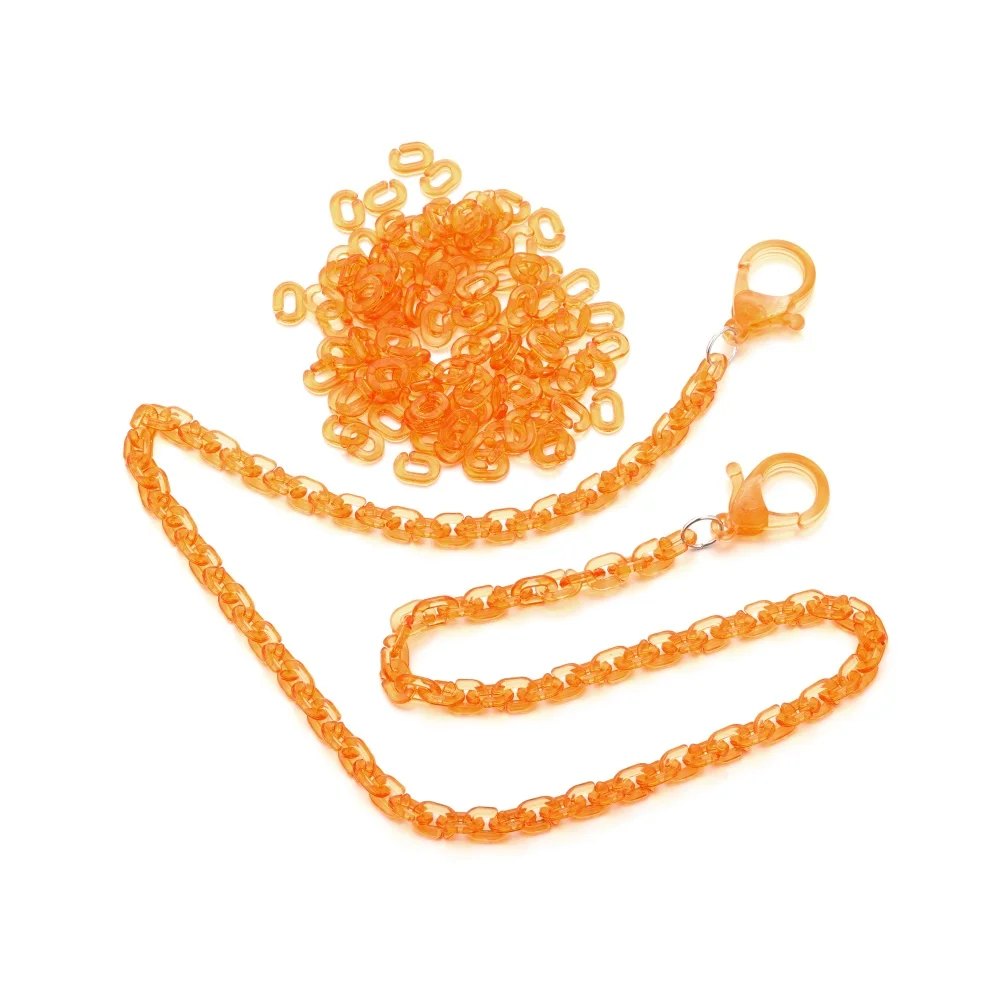 200Pcs/Lot 9*6mm Colorful Transparent Opening Acrylic Link Chain for DIY Necklace Bracelet Earrings Jewelry Making Accessories - купить по