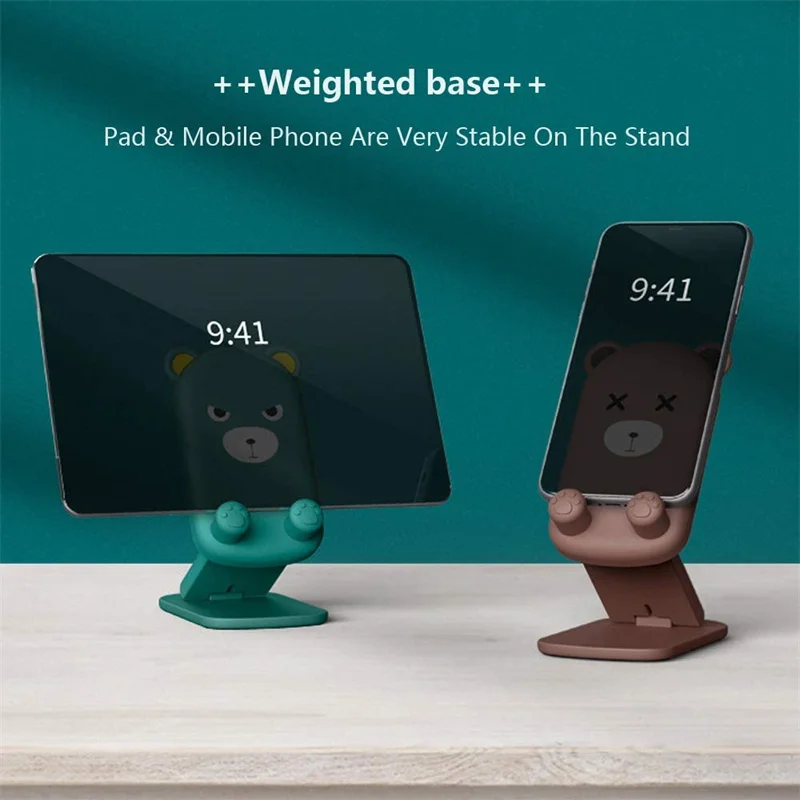 cute foldable cartoon phone holder for iphone 13 12 x ipad samsung huawei xiaomi universal desk portable lazy mobile phone stand free global shipping