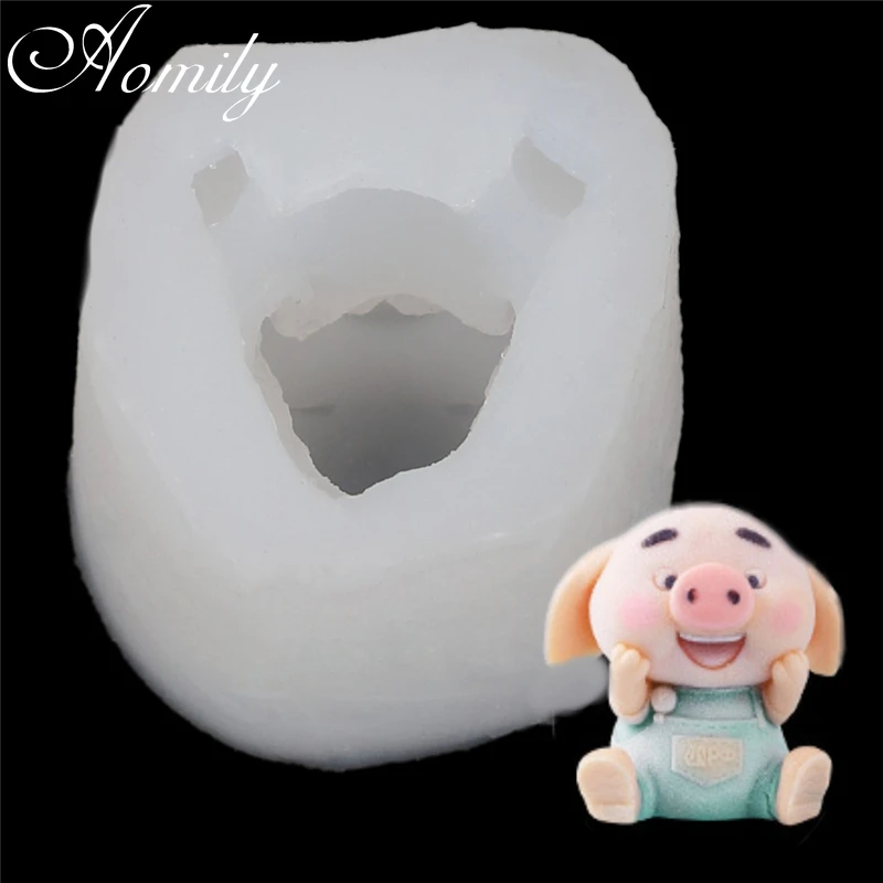 Aomily Bear Teddy Pig Silicone Molds Ice Block Mold Cake Chocolate Wedding Fondant Decorating Tools DIY Tea Decor | Дом и сад