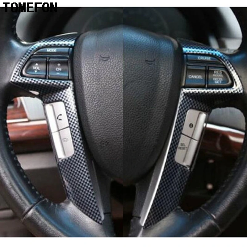 

For Honda Accord 8th 2008-2012 MK8 Crosstour Carbon Fiber Car Steering Wheel Decoration Cover Trim Stickers Interior Styling