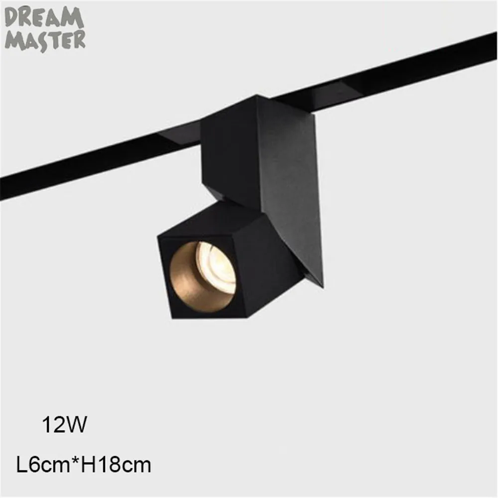 12W square DC24V Магнитный Трековый светильник, 7 Вт масштабируемый Светодиодный точечный светильник, 12 Вт COB светодиодный магнитный рельсовый светильник для художественного декора - Испускаемый цвет: 12W square