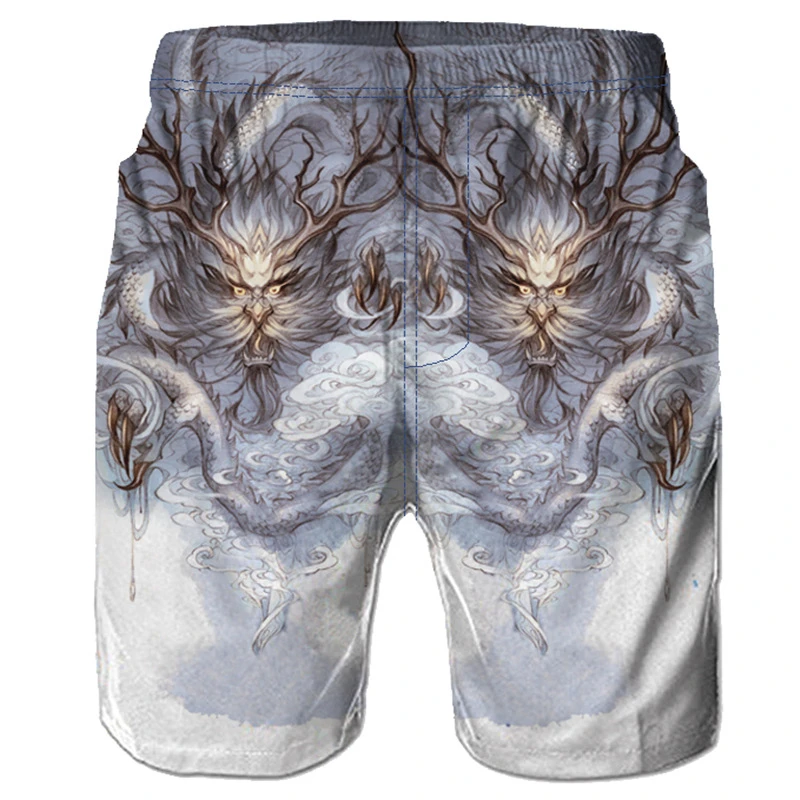 Шорты мужские повседневные в стиле Харадзюку Пляжные штаны с японским принтом