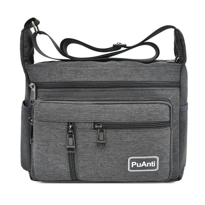 

2021 new large capacity multi-compartment men's backpack shoulder bag travel leisure messenger bag Oxford cloth