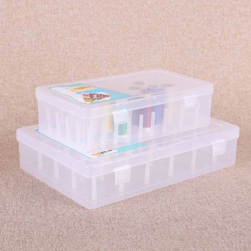 1Pcs Sewing Threads Box Bobbin Plastic Spools Carrying Storage Case Transparent Needle Organizer 42 Axis Sew Craft Container | Дом и сад
