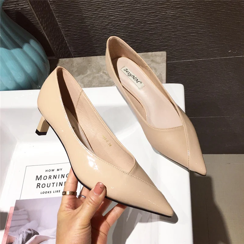 Модные женские туфли Цвет БЕЖЕВЫЙ открытые на высоком каблуке Классические