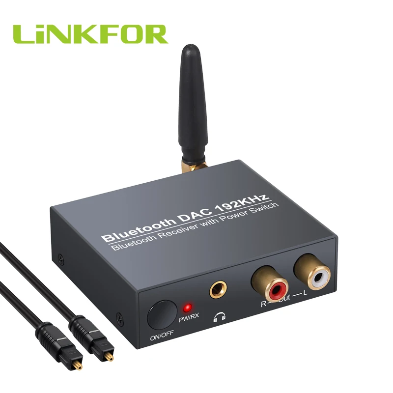 LiNKFOR 192 кГц Bluetooth совместимым цифро-аналоговый преобразователь аудио конвертер L/R