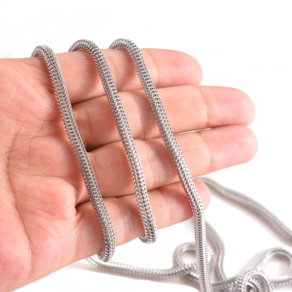 

Wholesale 1 Meter/lot New 4mm Hip Hop Stainless Steel Round Mesh Chain For DIY Necklace Bracelet Women Men jewelry