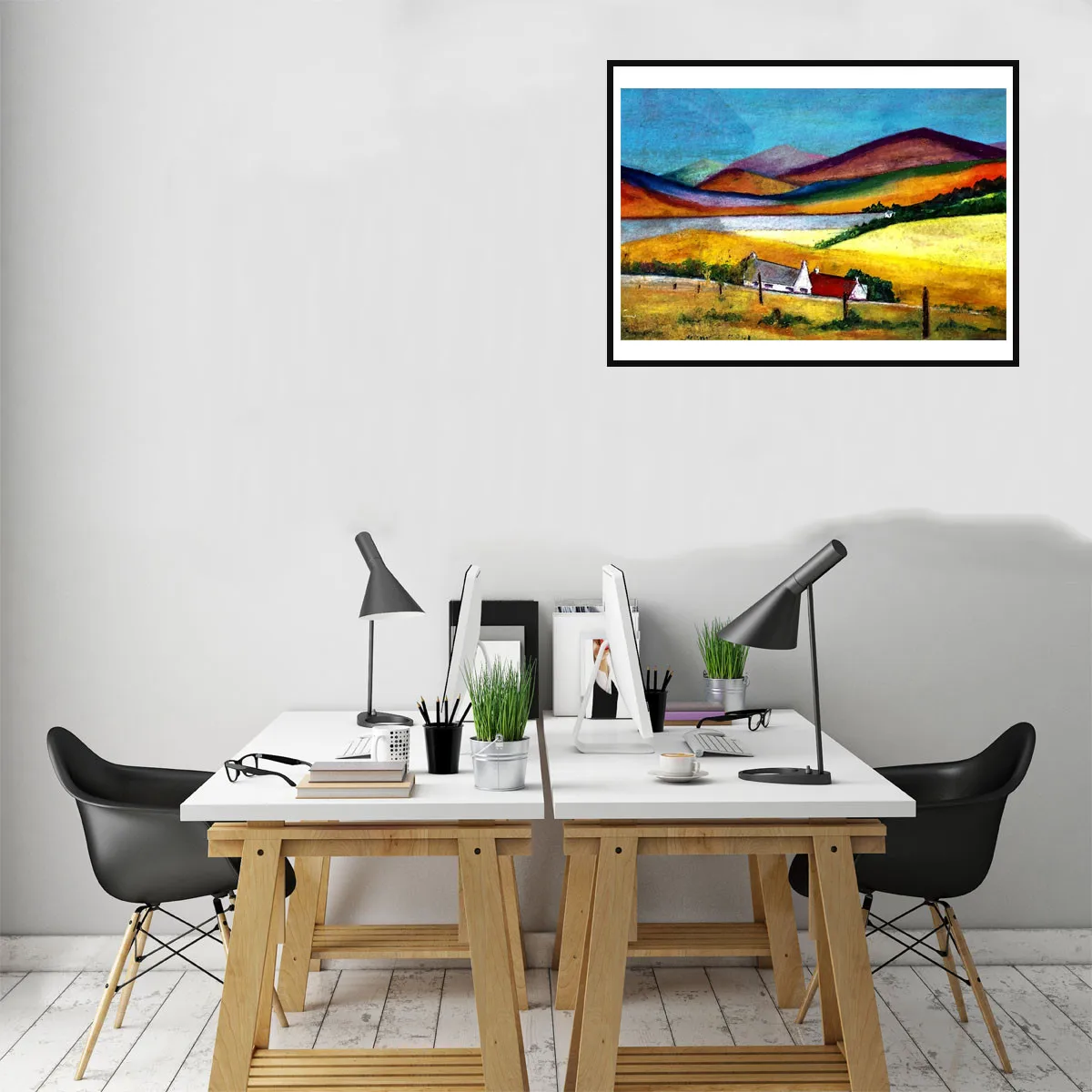

Soft Art Landscape Hanging Picture Poster Canvas Print Painting Wall Art Living Room Home Decoration