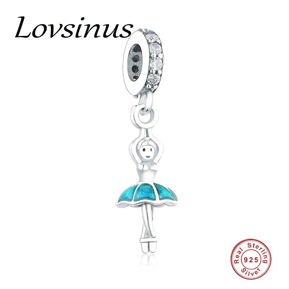 Новинка лета 2018 бусины балерины из стерлингового серебра 925 пробы подходят к