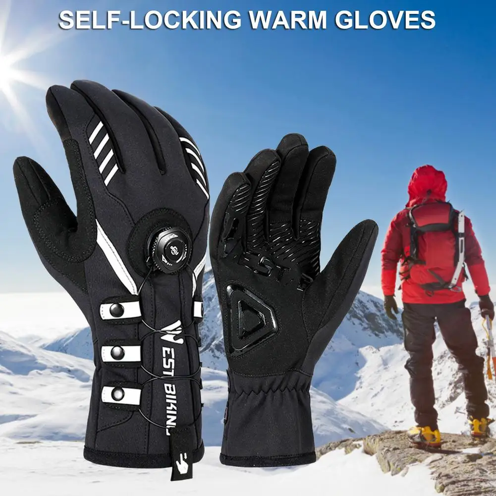 

1 Pair Bike Gloves for Winter Cycling Warm Thermal Outdoor Sports Gloves Windproof Hiking Fishing Touch Screen Bicycle Gloves