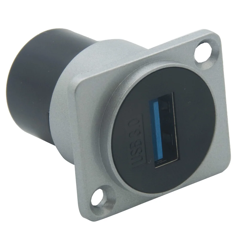 

Silver Color D Type Round Metal Style USB 3.0 Female To Female Connector