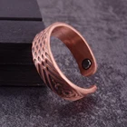 Чистый медный Магнитный кольца для мужчин и женщин 6 мм здоровья энергии с накатанной головкой регулируемые манжеты кольцо для мужчин свадебное кольцо на палец кольцо минималистский ювелирные изделия