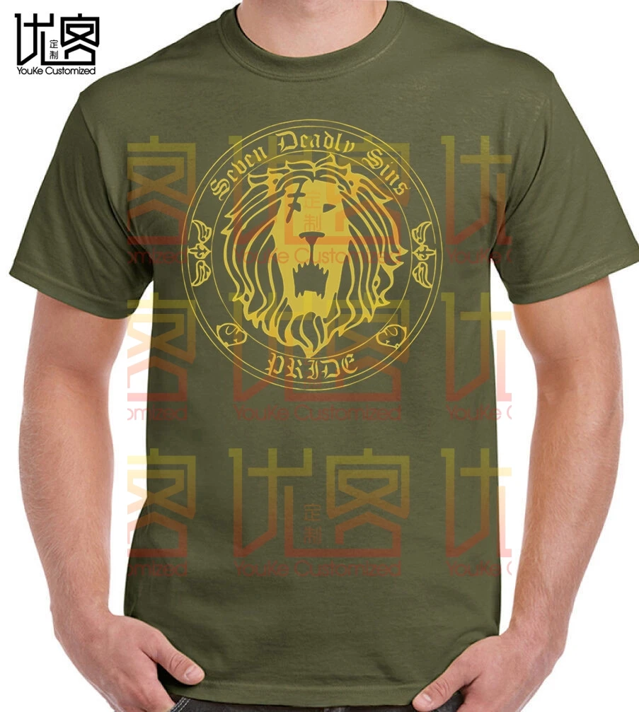Мужские Винтажные Футболки с коротким рукавом и круглым вырезом The Seven Deadly Sins