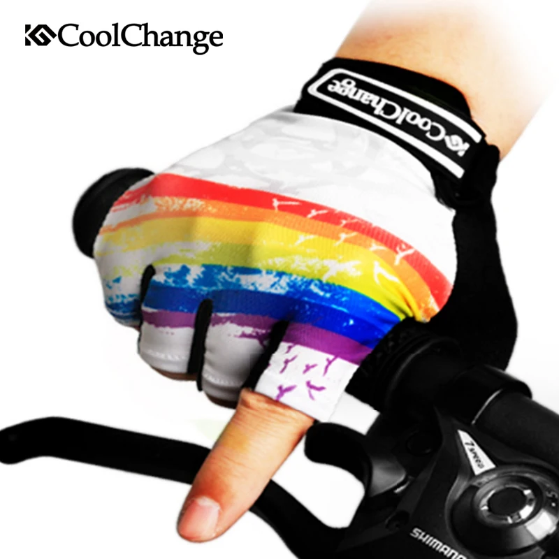 

CoolChange Cycling Gloves Half Finger Mens Women's Summer Bicycle Sport Gloves Breathable Nylon MTB Bike Gloves Guantes Ciclismo