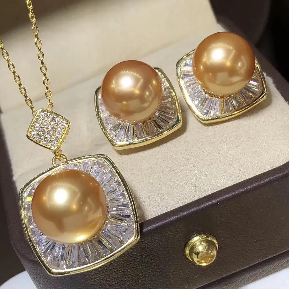 Женский жемчужный комплект D511 ювелирное изделие круглой формы 8-12 мм из