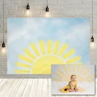 Avezano фон для фотосъемки с изображением детского дня рождения голубого неба облаков солнца для новорожденных фотостудийный баннер реквизит