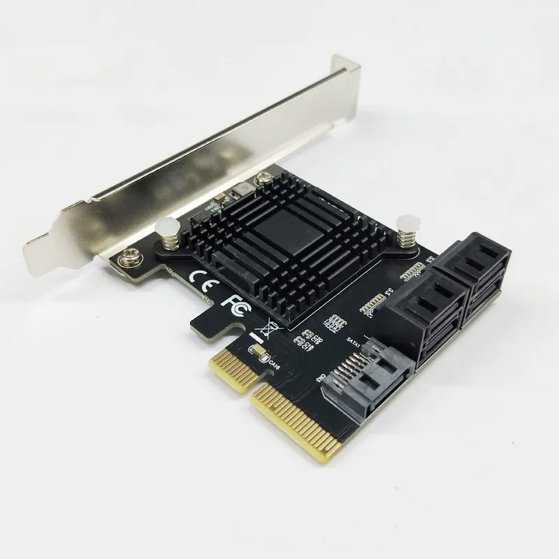 BTBcoin Add On Cards PCIE SATA Controller PCI-E Hub/Card to 3.0 Card 5-Port SATA3 SSD PCI Express X4 Gen3 Adapter | Компьютеры и офис
