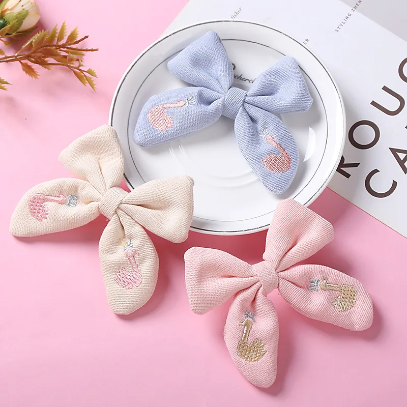 

Children's Headwear Exquisite Embroidery Cotton Children's Bow Hairpin Cute Girl Baby Hairpin Baby Girl Headbands Baby Girl