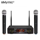 IU-302 UHF двухканальный 2 ручной микрофон передатчик профессиональный караоке УВЧ беспроводной микрофон система с дисплеем