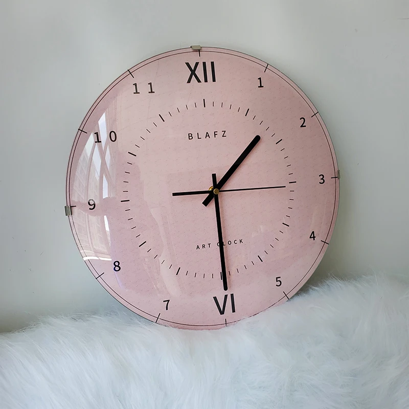 Круглые Стеклянные Настенные Часы Простой Современный дизайн ультра тихие