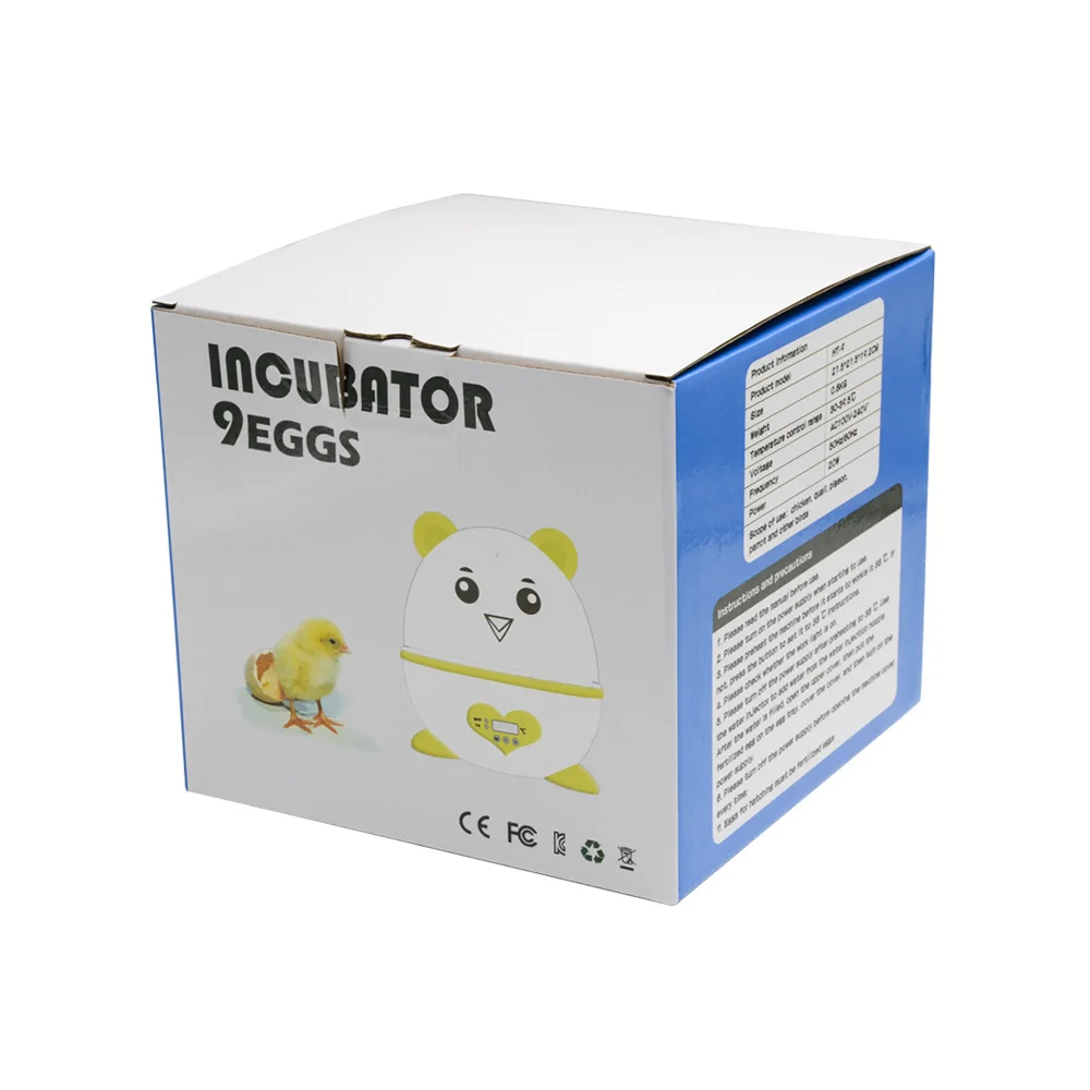 

Cute Mini 9 Eggs Incubator Incubation Brooder Manual Egg Turning Chicken Duck Quail Birds Egg Incubator