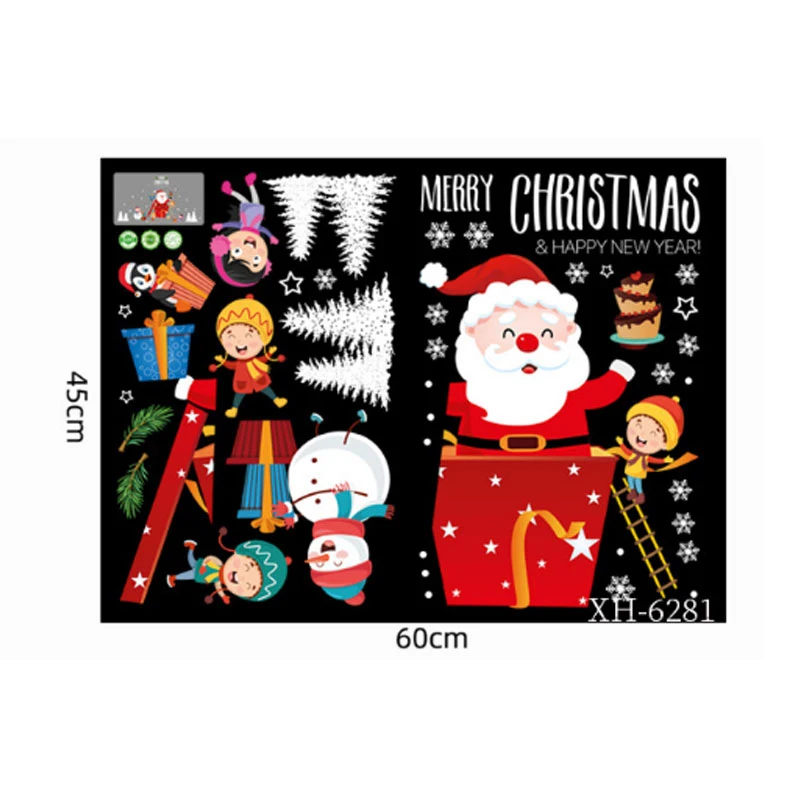

Creative Christmas Window Stickers Xmas Wall Sticker Kids Room Wall Decals Ornaments Decorations For Home New Year Stickers