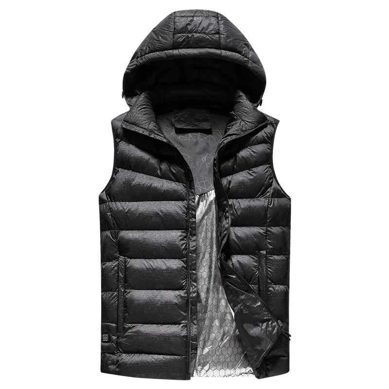 

JTFAN Men Hooded Waistcoat 2019 Fashion Brand Male Sleeveless Jacket Zipper Pocket Gilet Casual Keep warm Cotton Men Vest