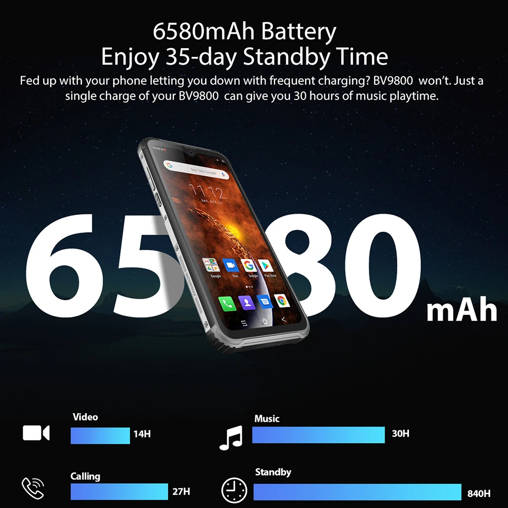 Смартфон Blackview BV9800 Pro NFC 6 + 128 ГБ Helio P70 Android 9 0 IP68 6580 мАч|Смартфоны| |