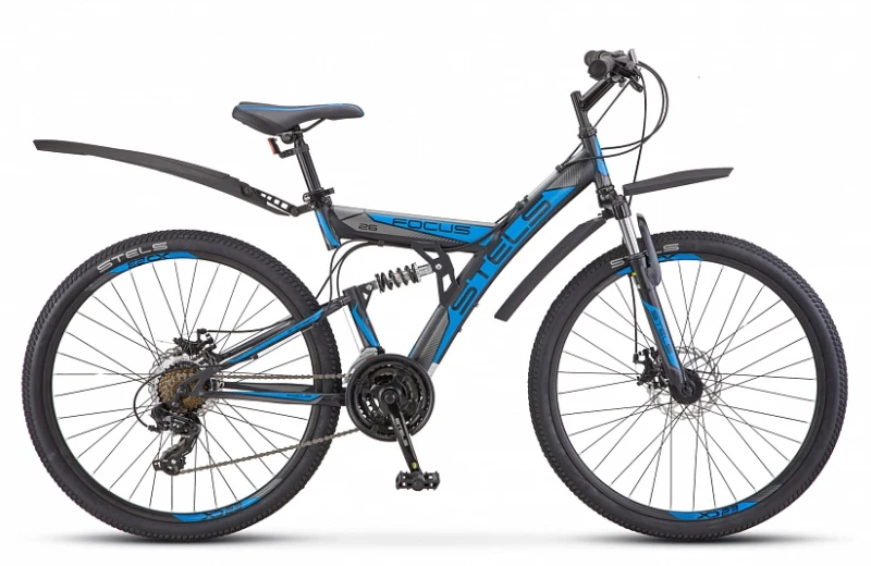 Велосипед Stels Focus MD 26&quot 21-sp V010 18&quot Чёрный/синий | Спорт и развлечения