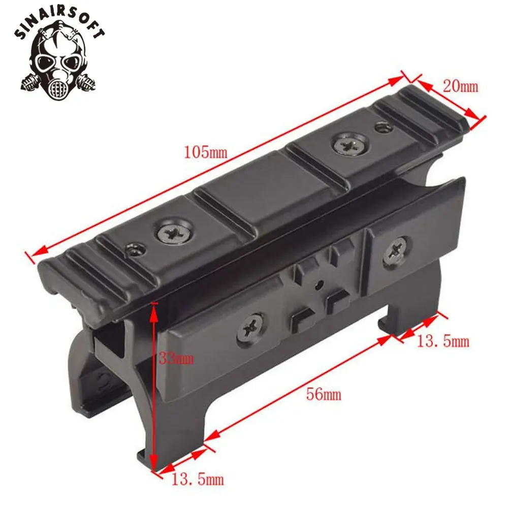 SINAIRSOFT алюминиевый сплав Riser Scope Mount Base Raiser Picatinny Weaverer Rail 20 мм Для Marui MP5 Охотничьи аксессуары черный
