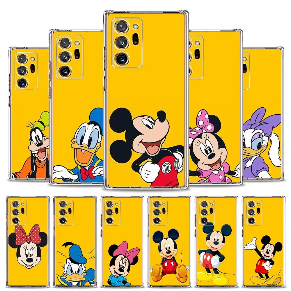 

Disney Mickey Minnie Donald Goofy Transparent Case for Samsung Galaxy S9 Plus S10e S10 Lite Cover Note 20 Ultra 5G 10 9 Coque