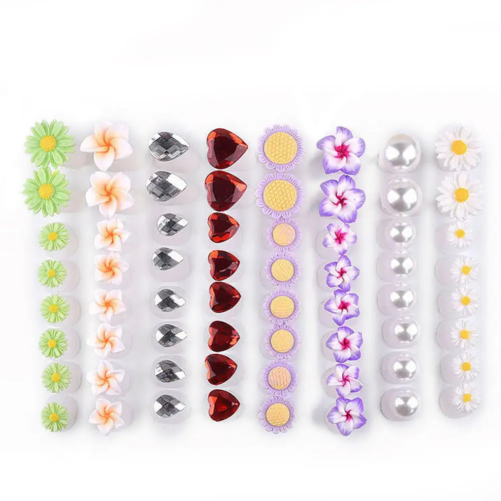 

8pcs/Set Of Nail Silicone Splitter Manicure Tool Toe Divider Flower Diamond Foot Nail Art Tools