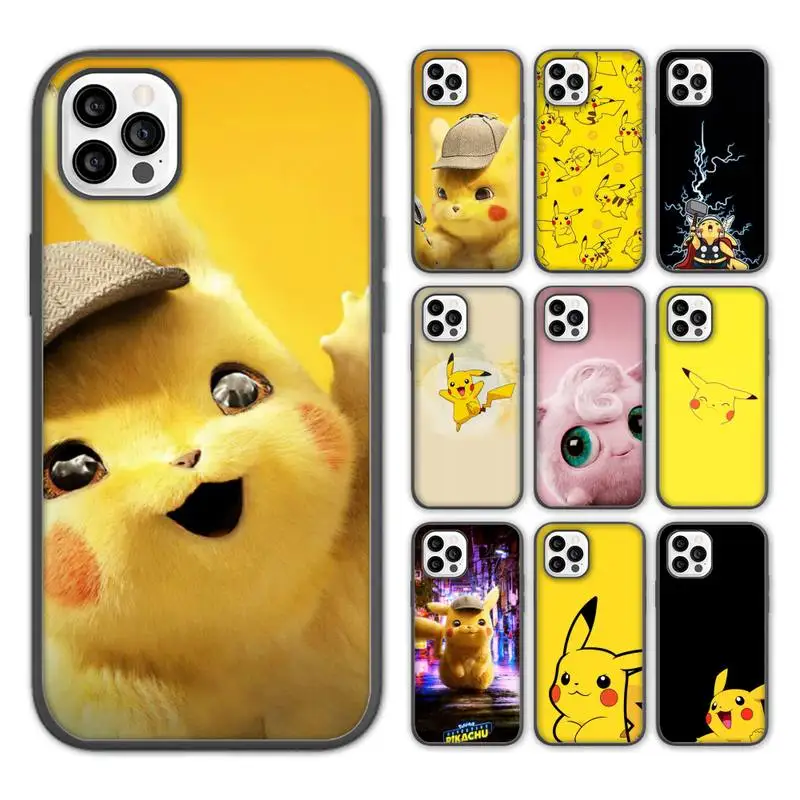 

hot Cute Anime Pokemones Phone Case For iPhone 13 12 11 pro max mini x xs xr 7 8 5 se plus soft Cover Fundas