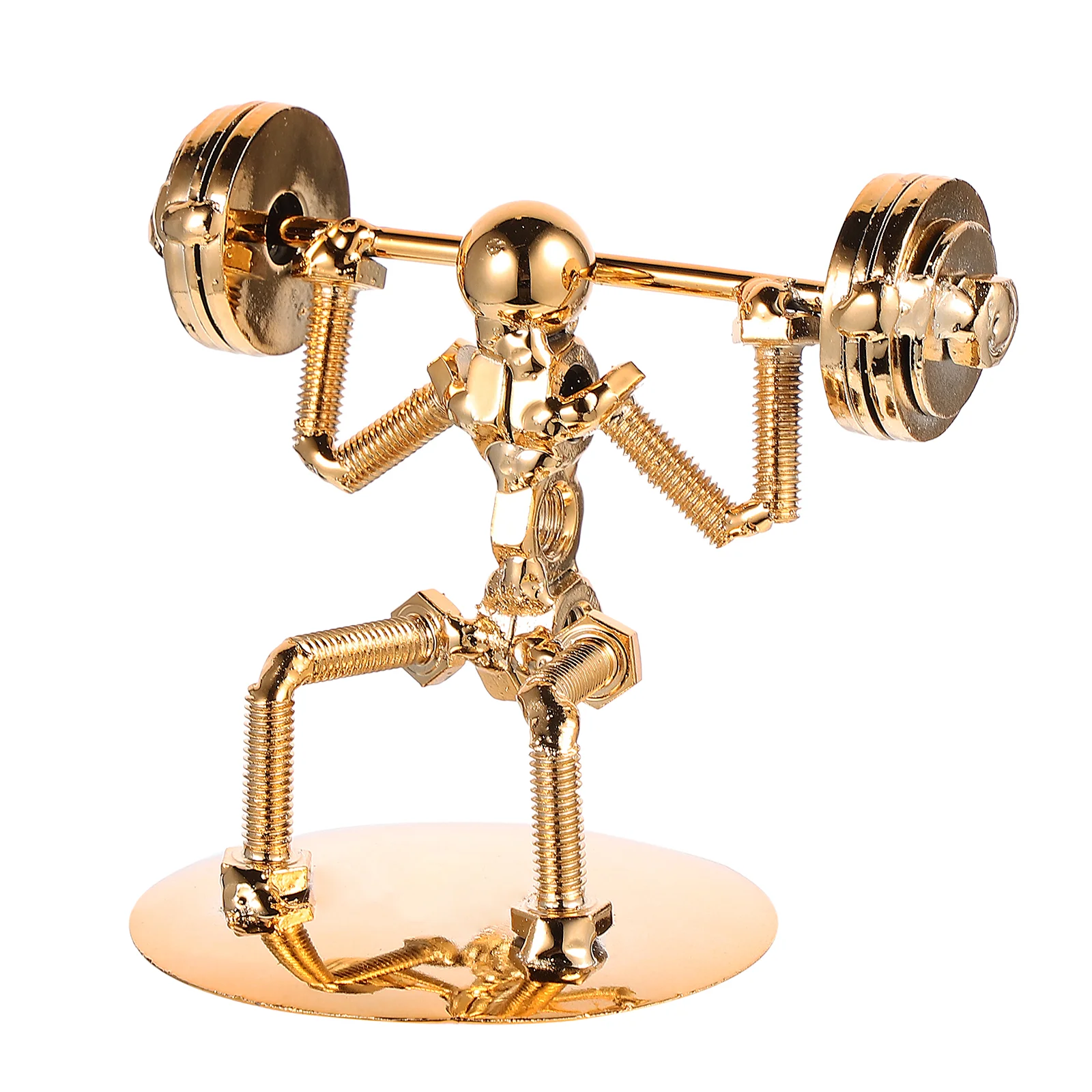 

1pc Unique Mini Model Iron Weightlifting Man Iron Adornment Tiny Statue