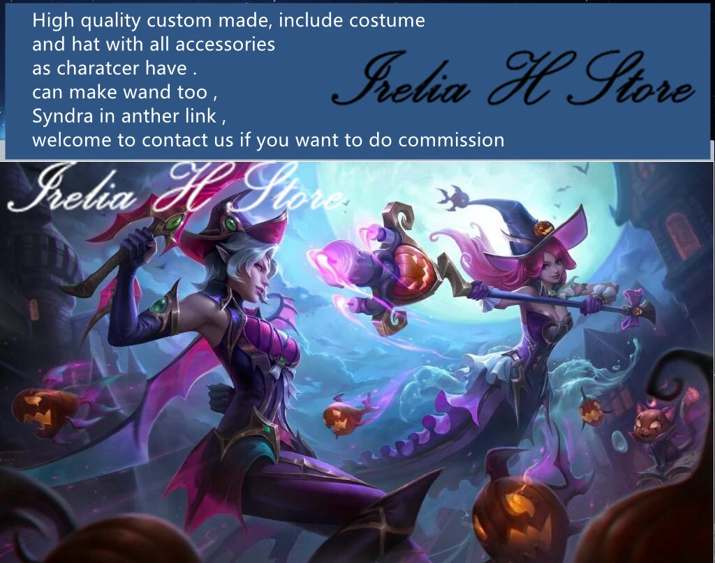 Irelia H магазин LOL Хэллоуин завораживающий нами косплей костюм с шляпой высокое