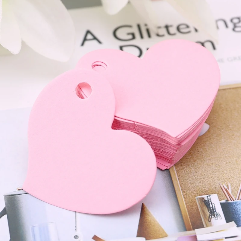 

50Pcs Heart Shape Blank Kraft Paper Card Gift Tag Label DIY Party Wedding Crafts