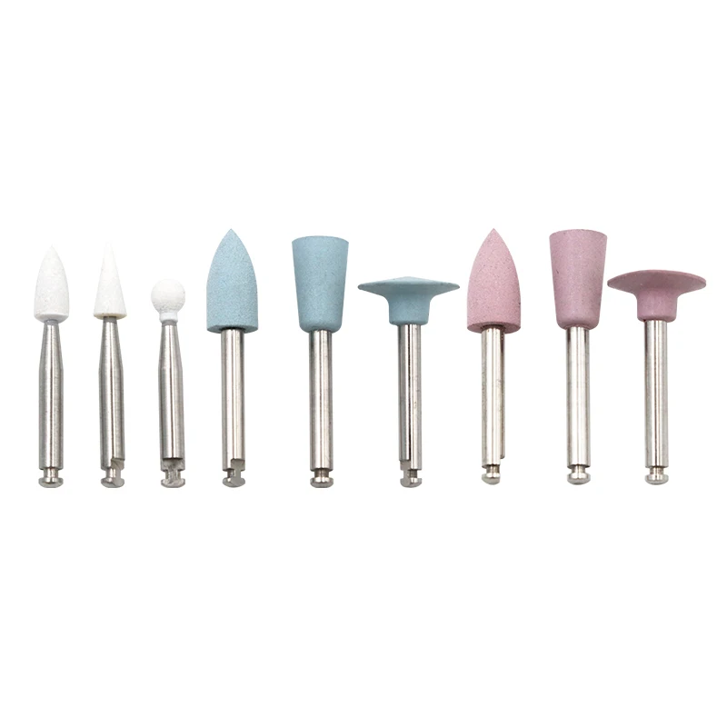 

9pcs/set Dental Light Curing Resin Polishing Set Silicone Rubber Grinding Heads Teeth Polisher Tool Low-speed Handpiece Machine